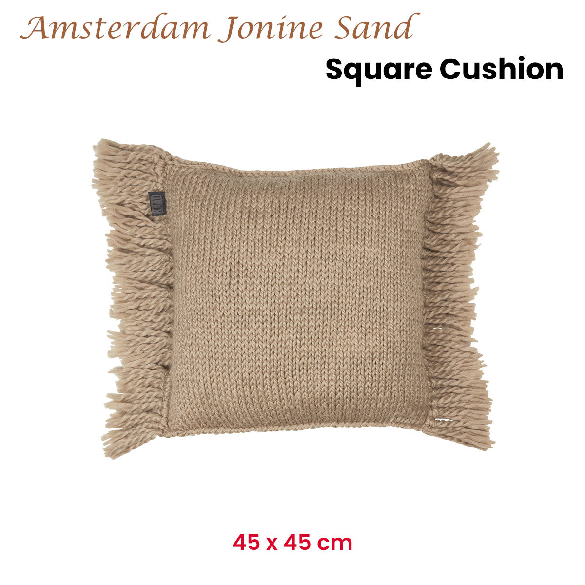 KAAT Amsterdam Jonine Sand Square Filled Cushion 45cm x 45cm