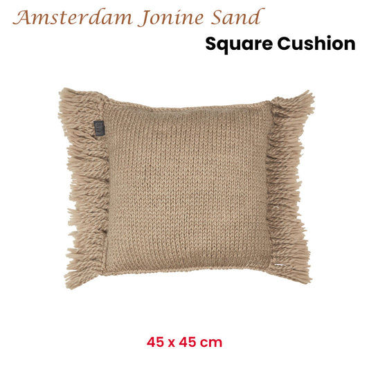 KAAT Amsterdam Jonine Sand Square Filled Cushion 45cm x 45cm
