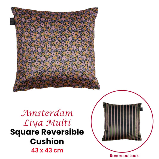 KAAT Amsterdam Liya Multi Floral Square Filled Cushion 43cm x 43cm