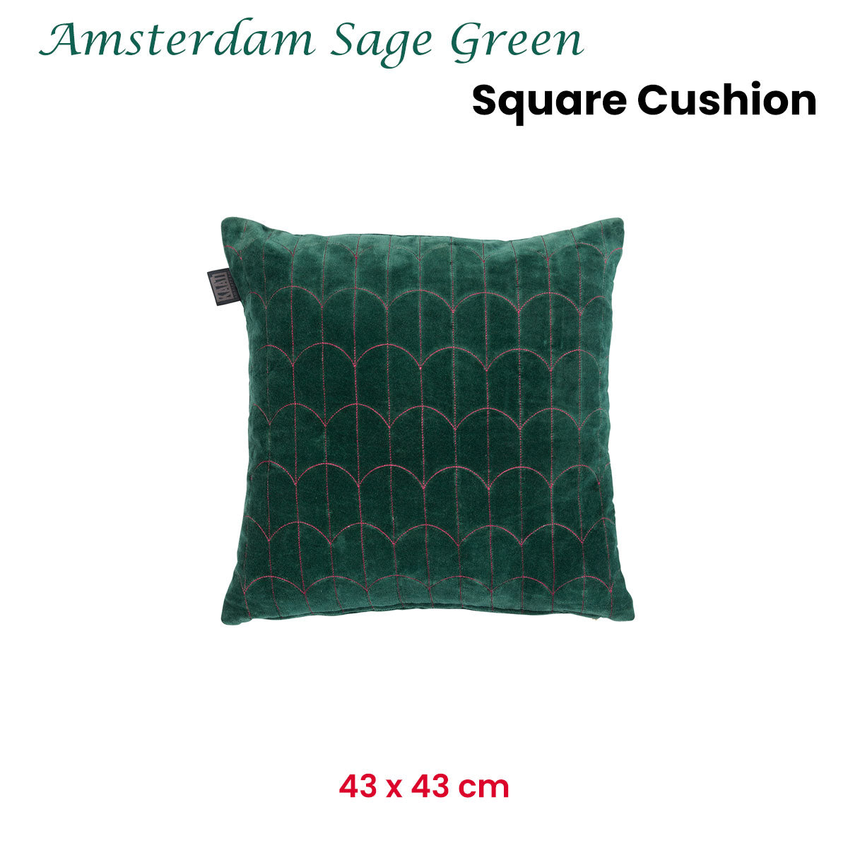 KAAT Amsterdam Sage Green Square Filled Cushion 43cm x 43cm