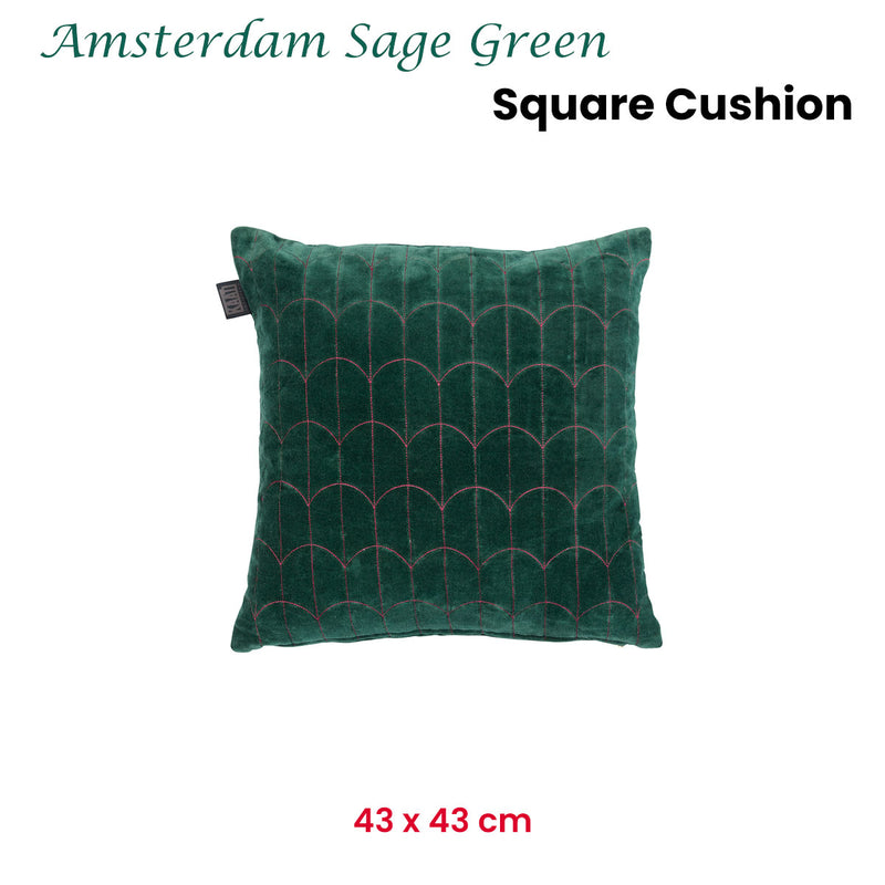 KAAT Amsterdam Sage Green Square Filled Cushion 43cm x 43cm