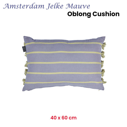 KAAT Amsterdam Jelke Mauve Stripes Oblong Filled Cushion 40cm x 60cm