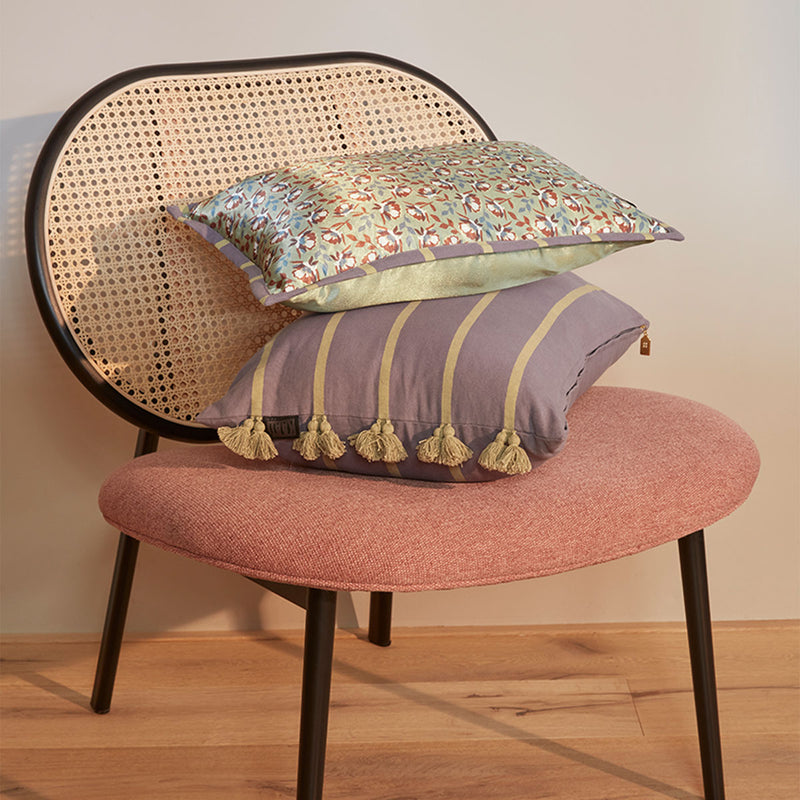 KAAT Amsterdam Jelke Mauve Stripes Oblong Filled Cushion 40cm x 60cm