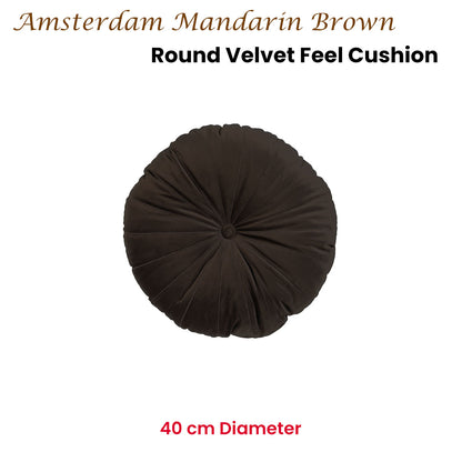 KAAT Amsterdam Mandarin Brown Round Filled Cushion 40cm Diameter