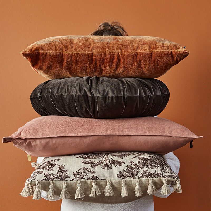 KAAT Amsterdam Mandarin Brown Round Filled Cushion 40cm Diameter