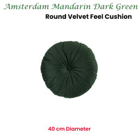 KAAT Amsterdam Mandarin Dark Green Round Filled Cushion 40cm Diameter