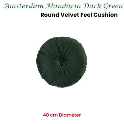 KAAT Amsterdam Mandarin Dark Green Round Filled Cushion 40cm Diameter