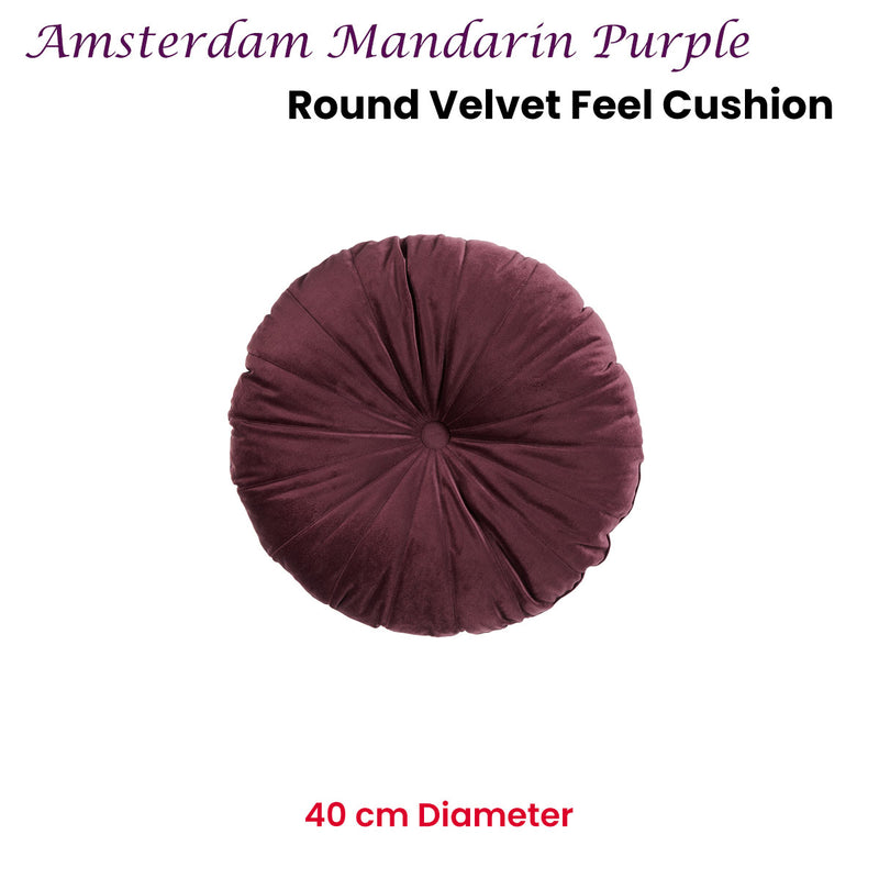 KAAT Amsterdam Mandarin Purple Round Filled Cushion 40cm Diameter