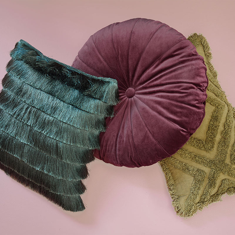 KAAT Amsterdam Mandarin Purple Round Filled Cushion 40cm Diameter