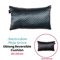 KAAT Amsterdam Meja Green Reversible Oblong Filled Cushion 30cm x 50cm