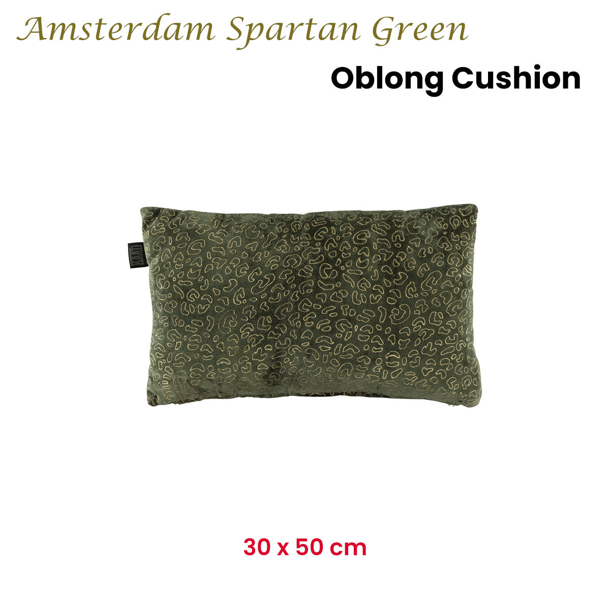 KAAT Amsterdam Spartan Green Animal Print Oblong Filled Cushion 30cm x 50cm