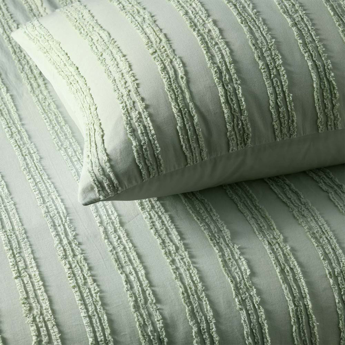 Vintage Design Homewares Reflections Sage Cotton Quilt Cover Set Double