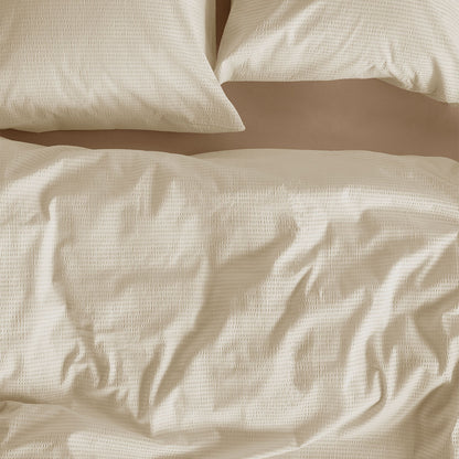 Bedding House Summer Sand Seersucker Cotton Quilt Cover Set Queen