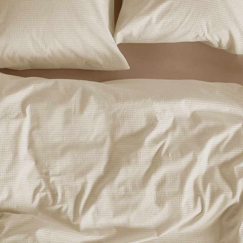 Bedding House Summer Sand Seersucker Cotton Quilt Cover Set Queen