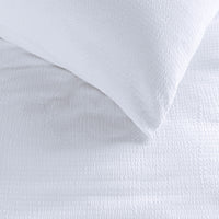 Bedding House Summer White Seersucker Cotton Quilt Cover Set Queen