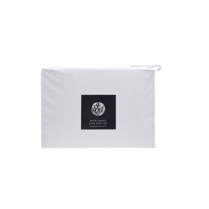 Accessorize White/Black Piped Hotel Deluxe Cotton Sheet Set Queen