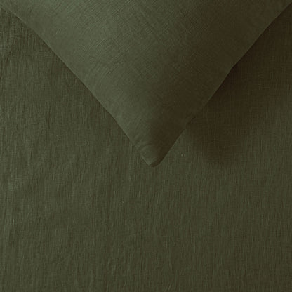 Vintage Design Homewares 100% Linen Olive Sheet Set Super King