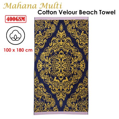 Bedding House Mahana Multi Cotton Velour Beach Towel