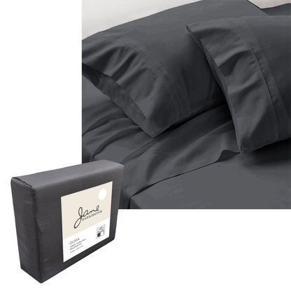 Jane Barrington 1200TC Olivia Cotton Rich Sheet Set 40cm Wall Charcoal Queen