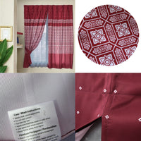 Avon Home Casa Kayangan Burgundy Pinch Pleat Window Curtain with Attached Lace Curtain