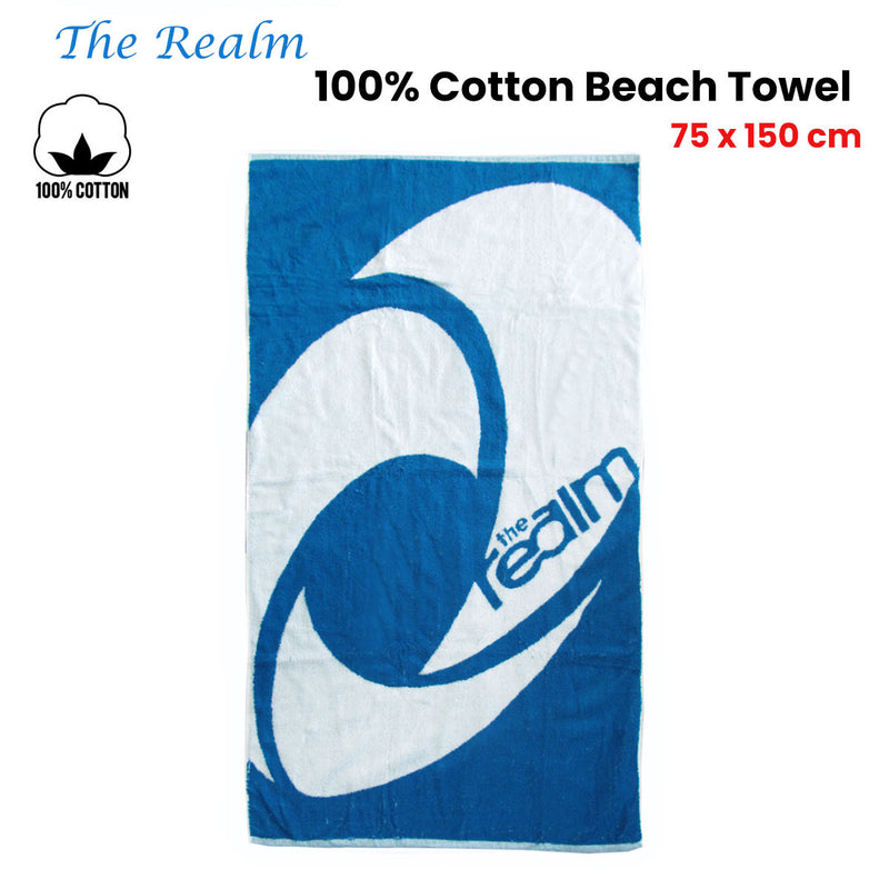The Realm 100% Cotton Beach Towel 75 x 150 cm