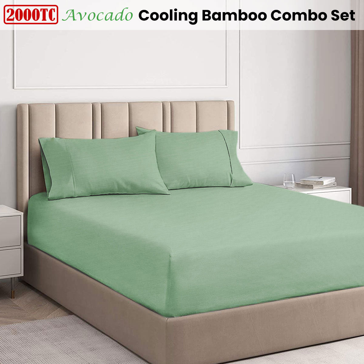 Ramesses Avocado 2000TC Cooling Bamboo Combo Set Single