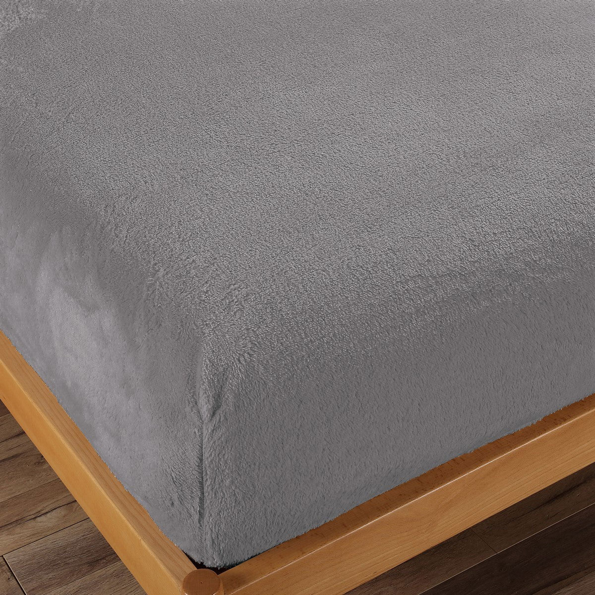 Ramesses Teddy Fleece Fitted Sheet Combo Set Charcoal Double