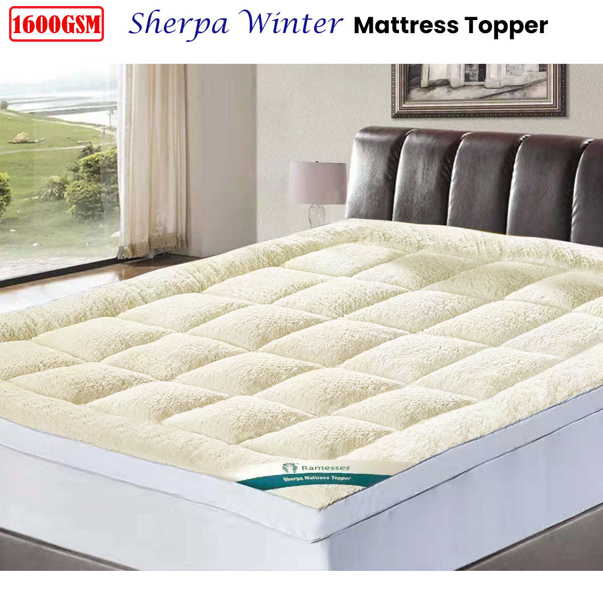 Ramesses 1600GSM Sherpa Winter Mattress Topper Single