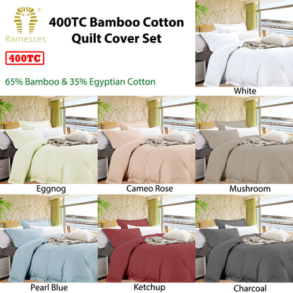 Ramesses Bamboo Cotton Quilt Cover Set Ketchup Queen