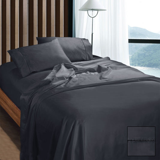 Ramesses 1100TC Egyptian Cotton Sateen Sheet Set Charcoal King