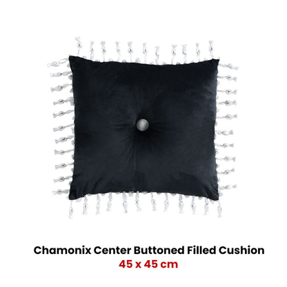 Davinci Chamonix Center Buttoned Filled Cushion with Tassels 45 x 45cm