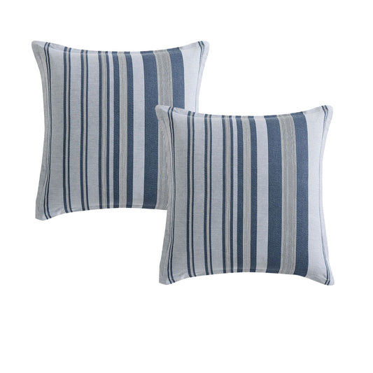 Platinum Collection Pair of Hunter Indigo European Pillowcases 65 x 65cm