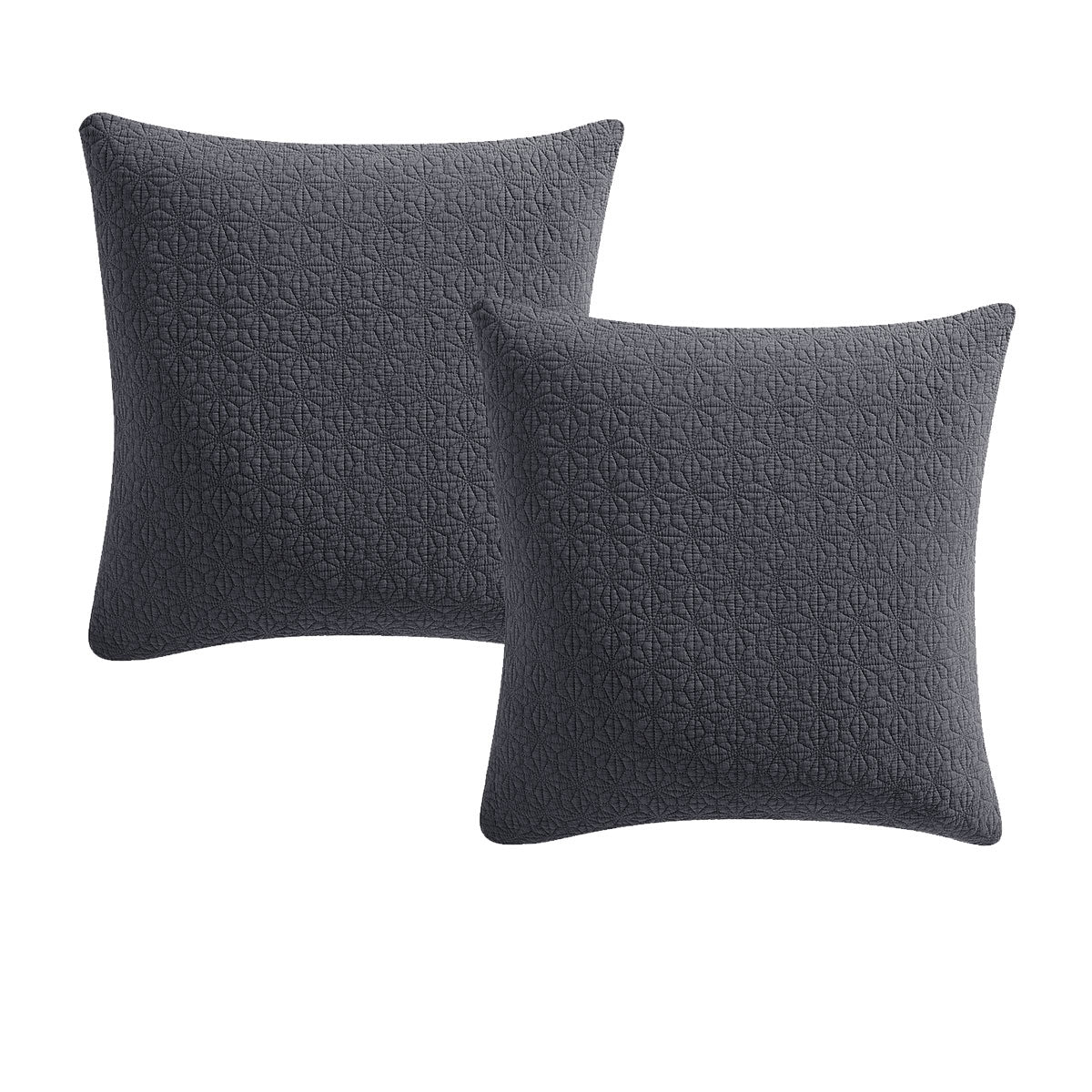 Platinum Collection Pair of Kayo Charcoal 100% Cotton European Pillowcases 65 x 65 + 16cm