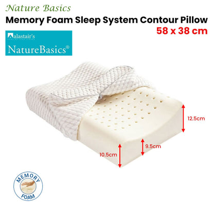 Alastairs Nature Basics Memory Foam Contour Standard Pillow 38 x 58cm
