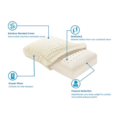 Alastairs Nature Basics Sleep System Memory Foam Gusset Pillow 65 x 40 x 13cm