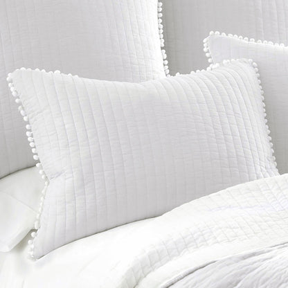 Jenny Mclean Clavo Pompom White 3 Piece 100% Cotton Coverlet Set Queen