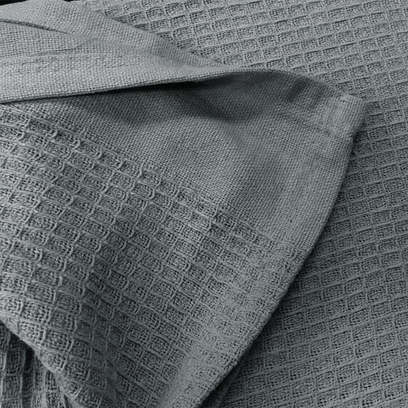 Living @ Home 350gsm 100% Cotton Breathable Waffle Blanket Single 180 x 230 cm Cream