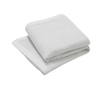 Living @ Home 350gsm 100% Cotton Breathable Waffle Blanket Single 180 x 230 cm White