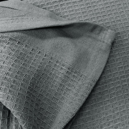 Living @ Home 350gsm 100% Cotton Breathable Waffle Blanket Single 180 x 230 cm White