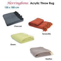 Herringbone Acrylic Throw Heather