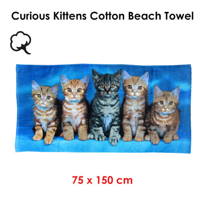 Curious Kittens Cotton Beach Towel