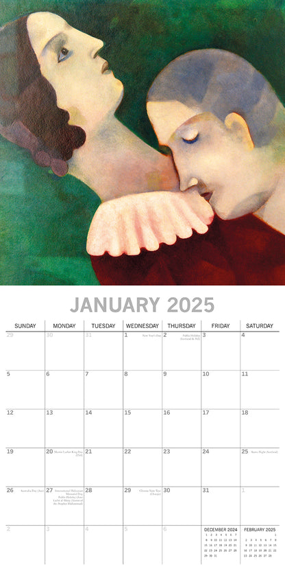 Chagall - 2025 Square Wall Calendar Arts 16 Months Premium Planner Gift