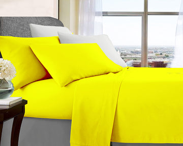 ultra soft microfibre sheet set mega king yellow