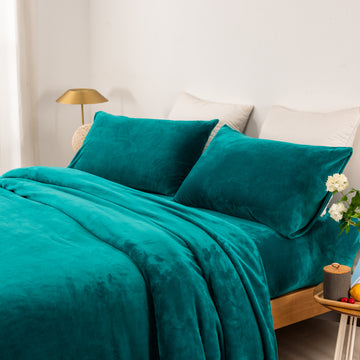 thermal microplush sheet set king teal