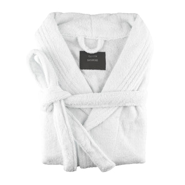 Large /X large egyptian cotton terry toweling bathrobe white