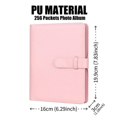 LIFEBEA 256 Pockets Photo Album for Fujifilm Instax Mini 11 12 9 40 Evo Liplay 8 7+ Instant Camera, Photo Album for Polaroid Kodak HP Zink 2x3" Photo (Pink)