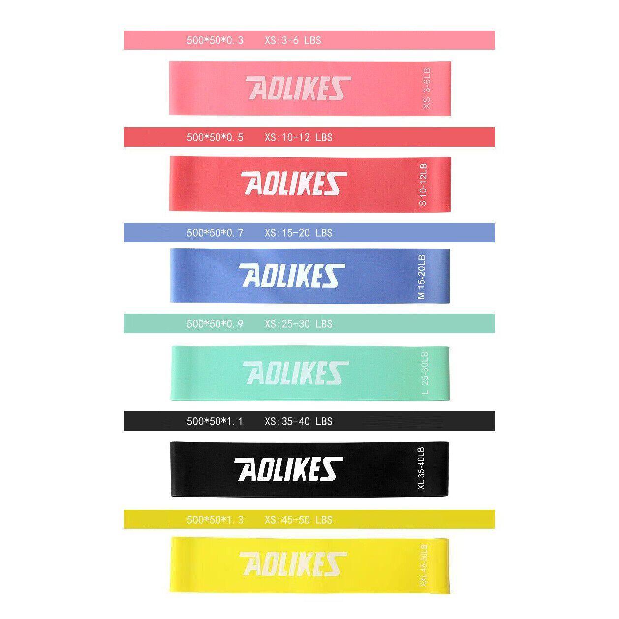 Aolikes Resistance Bands Power Heavy Strength Exercise Fitness Gym Yoga - Pink 500*50*0.3 (3-6 lbs)