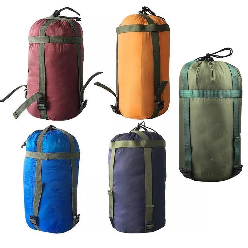 Camping Sleeping Bag Compression Sack Waterproof Outdoor Storage Bag - Wine Red