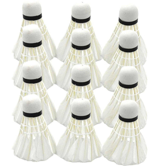 12 Pcs Badminton Shuttlecocks Durable Gooes Feather Badminton Ball For Training