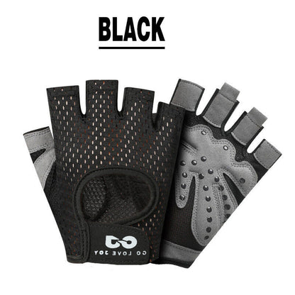 gym gloves australia half-finger weight lifting black